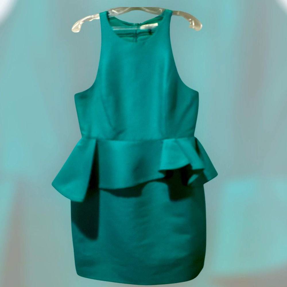 HALSTON Heritage Green Peplum Dress